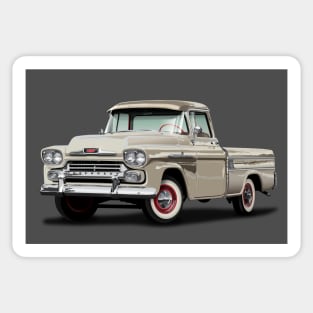 Cameo Cream and Red Pickup Truck Chevy Ford Sticker